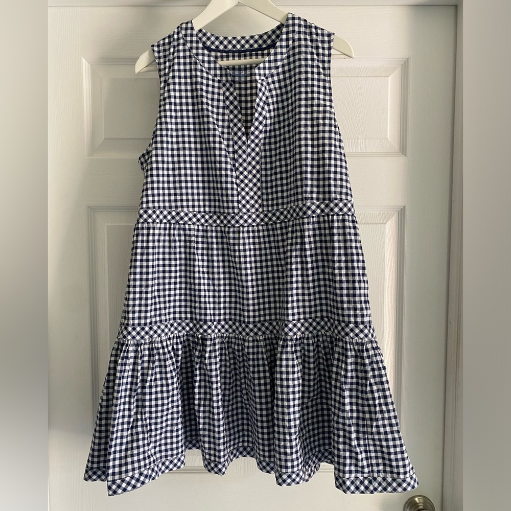 NWT Vinyard Vines Harbor Tiered Gingham Dress Large